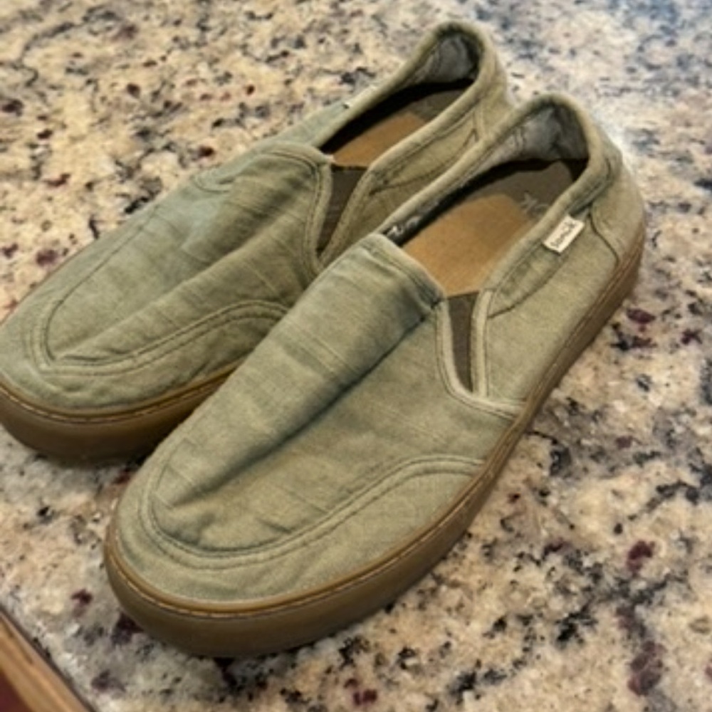 Sanuk Olive Green Slip-On Loafers